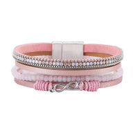 Bracelet multi - rangs, infini et cristal brillant, pour femme, modèle Rakiel - La Boutique du Bracelet