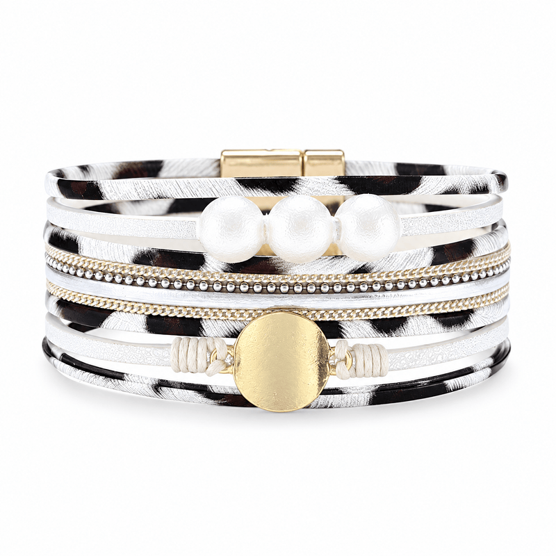 Packshot studio bracelet Saria Blanc, vue de face sur fond blanc — 8 octobre 2026