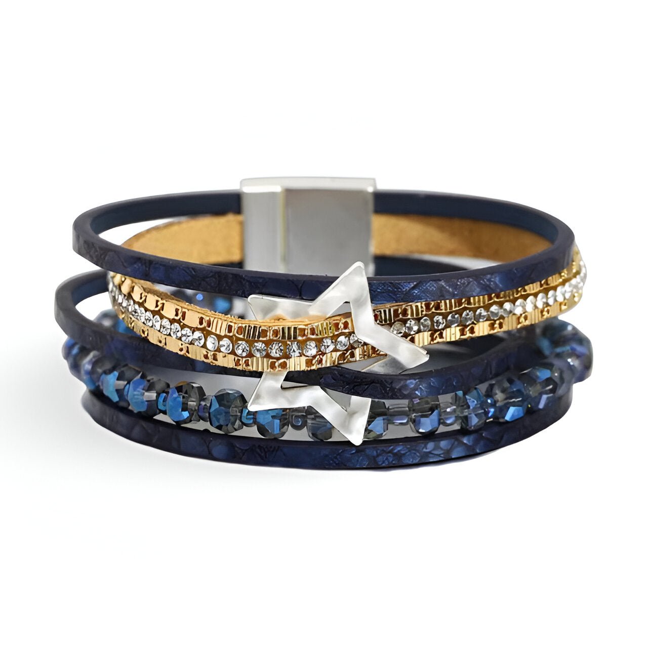 Bracelet multi - rangs, ornement étoilé, pour femme, modèle Stara - La Boutique du Bracelet