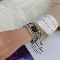 Bracelet multi - rangs, pierre centrale scintillante, pour femme, modèle Kuna - La Boutique du Bracelet