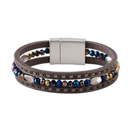 Bracelet multi - rangs, pierres de cristal scintillantes, pour femme, modèle Binou - La Boutique du Bracelet