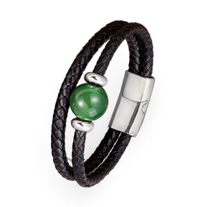 Bracelet multi - rangs pour homme, avec pierre d'agate colorée, modèle Jacko - La Boutique du Bracelet