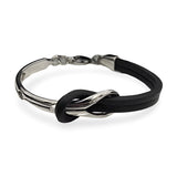Bracelet nœud, en cuir et titane, pour homme, modèle Tadeo - La Boutique du Bracelet