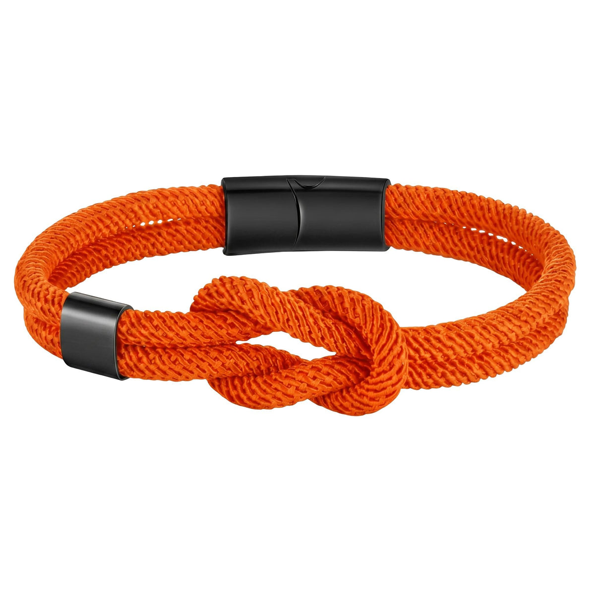 Marine knot nylon bracelet, stainless steel magnetic clasp, free personalized engraving, model Nono