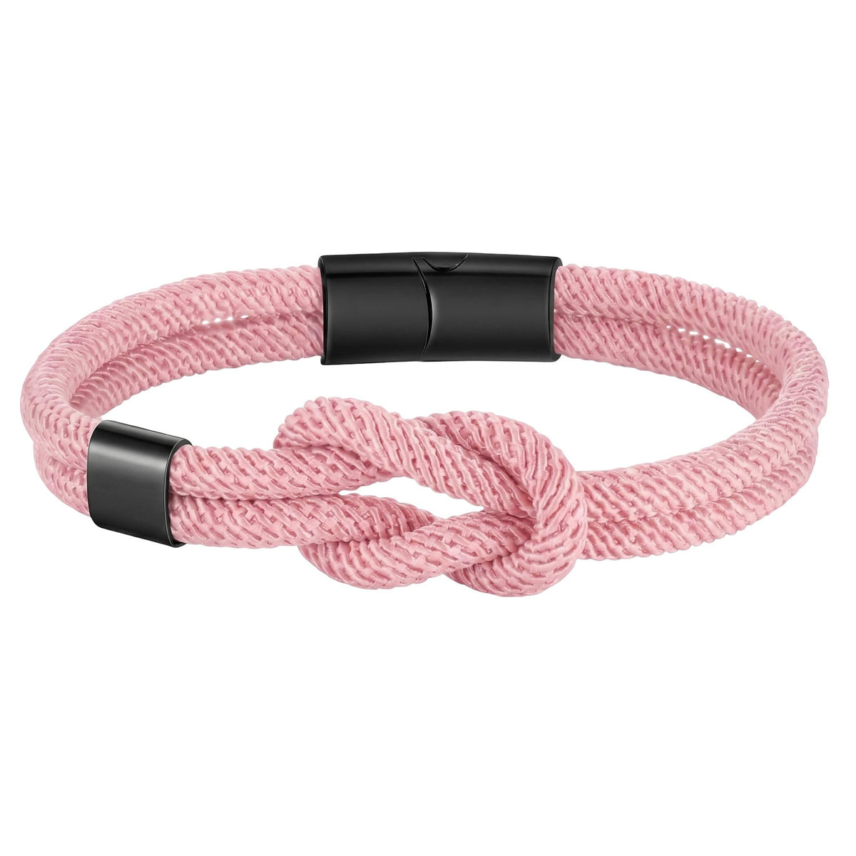 Marine knot nylon bracelet, stainless steel magnetic clasp, free personalized engraving, model Nono