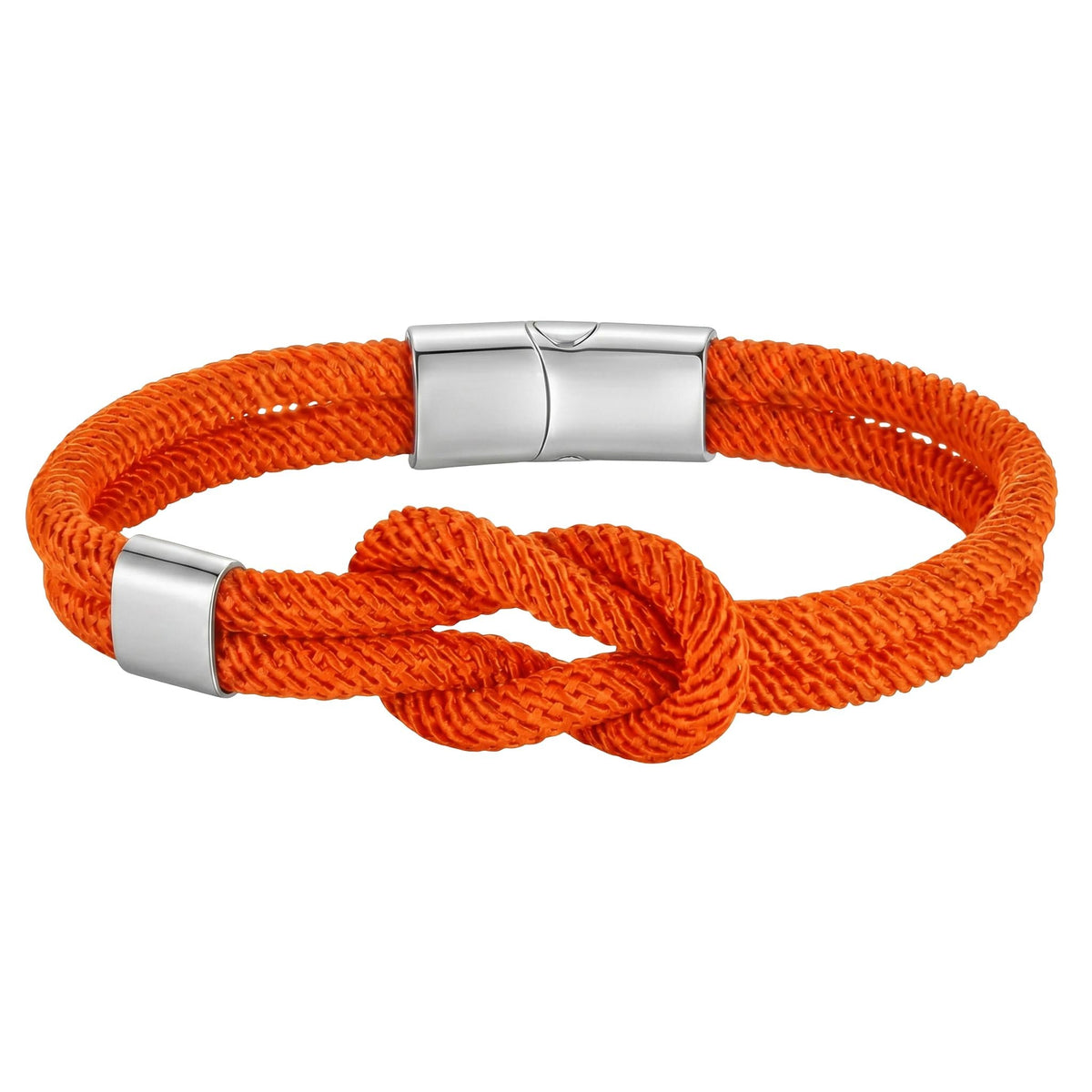 Marine knot nylon bracelet, stainless steel magnetic clasp, free personalized engraving, model Nono
