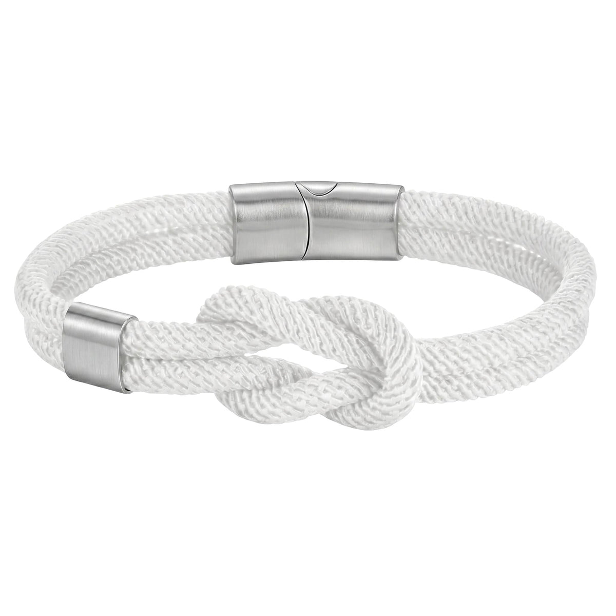 Marine knot nylon bracelet, stainless steel magnetic clasp, free personalized engraving, model Nono