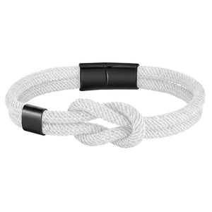 Bracelet nœud marin en nylon, fermoir magnétique en acier inoxydable, gravure personnalisée offerte, modèle Nono