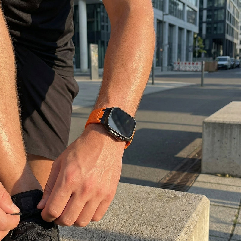 Udendørs armbånd i blød silikone, passer til Apple Watch, robust design og perfekt pasform, model Djeko