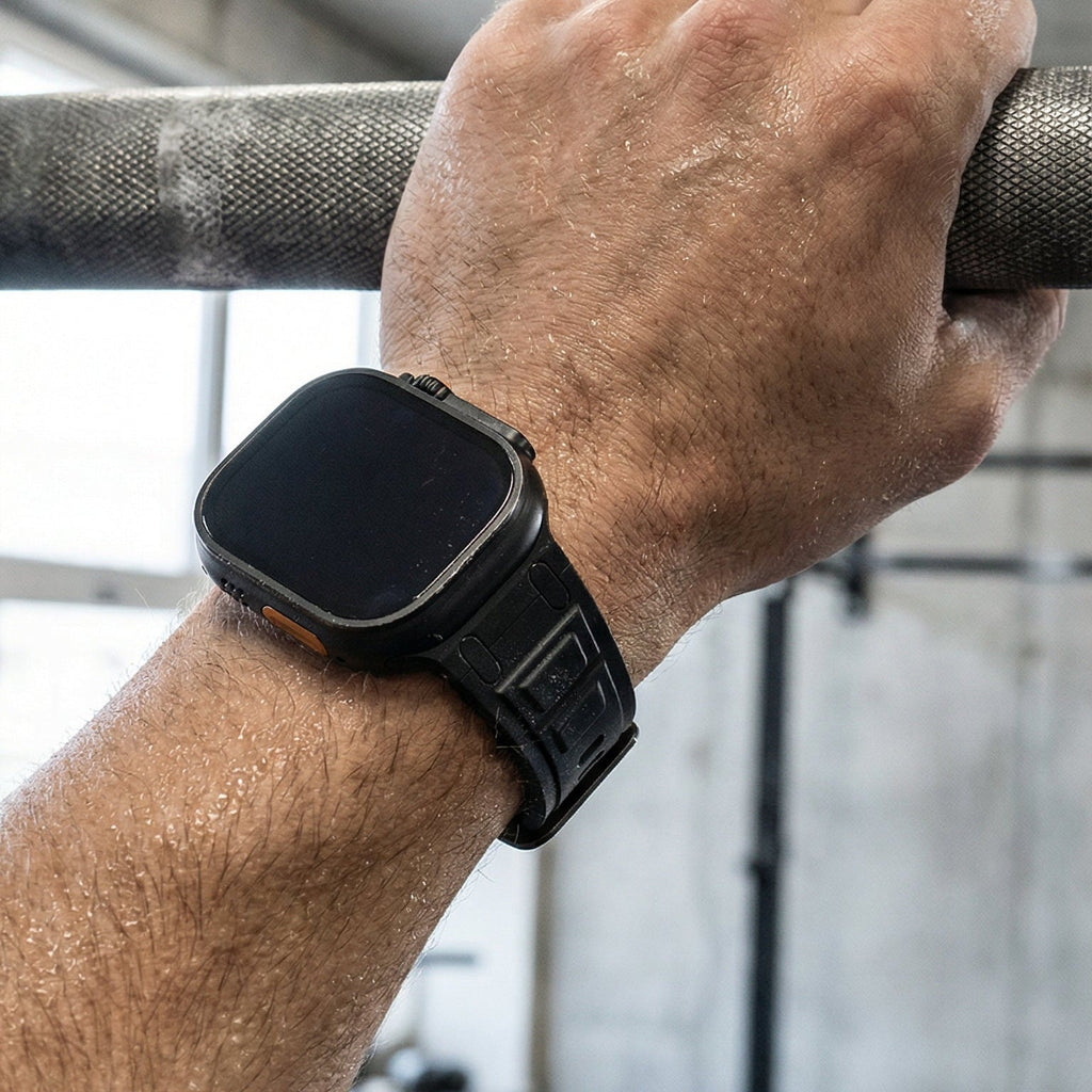 Udendørs armbånd i blød silikone, passer til Apple Watch, robust design og perfekt pasform, model Djeko