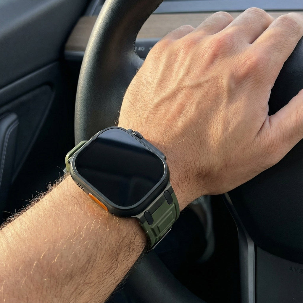 Udendørs armbånd i blød silikone, passer til Apple Watch, robust design og perfekt pasform, model Djeko