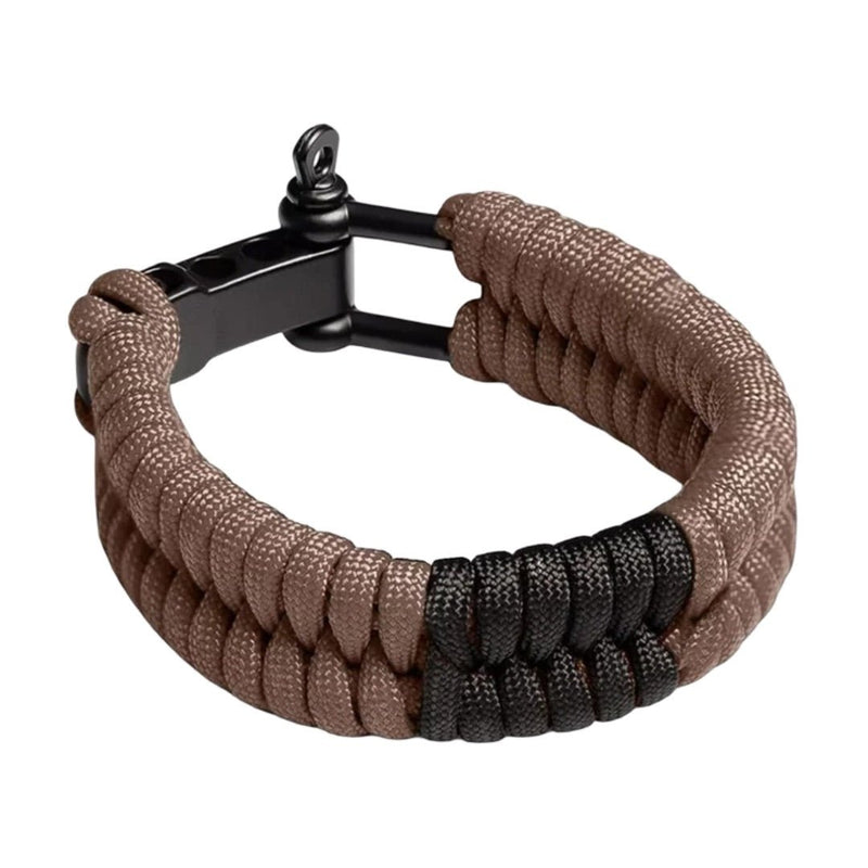 Bracelet paracorde, style survie avec mousqueton noir, bracelet aventure et randonnée, solide, modèle Liroy - La Boutique du Bracelet