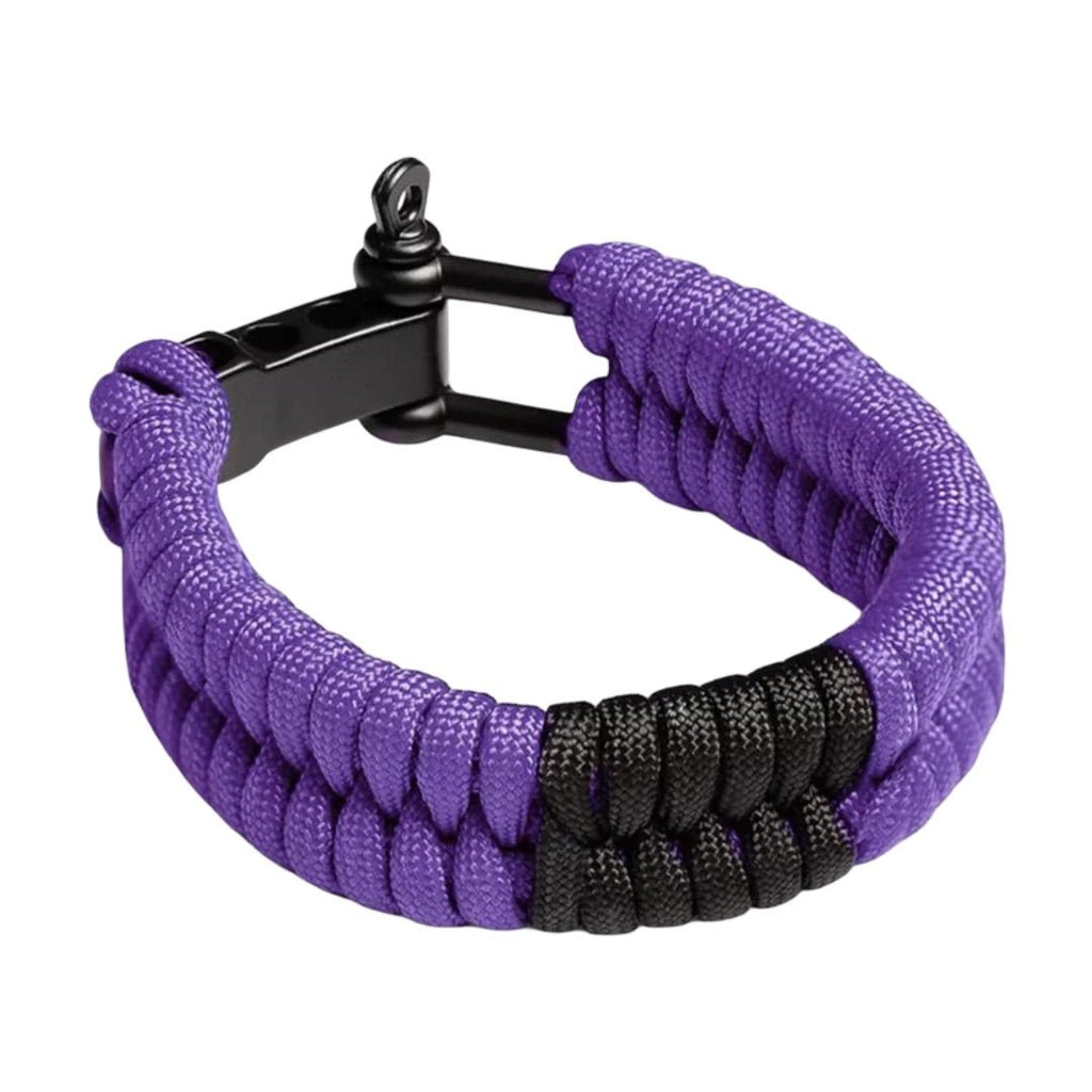 Bracelet paracorde, style survie avec mousqueton noir, bracelet aventure et randonnée, solide, modèle Liroy - La Boutique du Bracelet