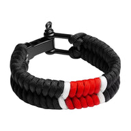 Bracelet paracorde, style survie avec mousqueton noir, bracelet aventure et randonnée, solide, modèle Liroy - La Boutique du Bracelet
