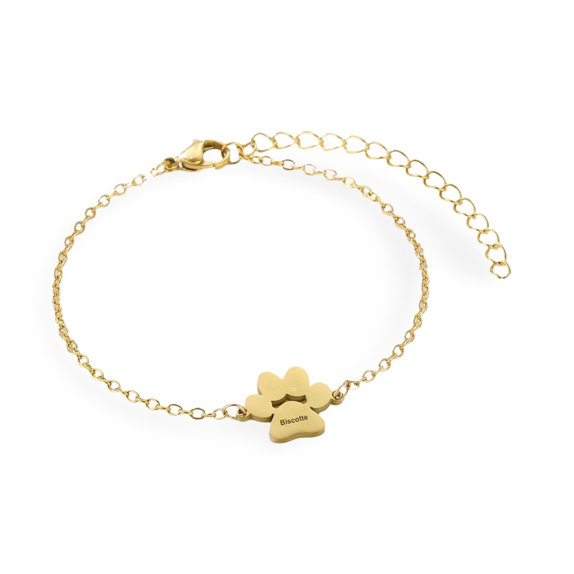 Bracelet patte personnalisée, en acier inoxydable, mixte, modèle Tinou - La Boutique du Bracelet