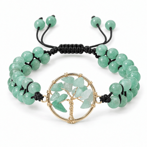 Bracelet Adrita Aventurine posé de face sur fond blanc