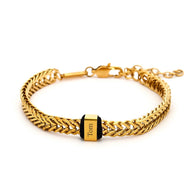 Bracelet personnalisé à maille chevron, plaque à graver, 1x plaque, modèle Spino - La Boutique du Bracelet