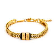 Bracelet personnalisé à maille chevron, plaque à graver, 2x plaques, modèle Spino - La Boutique du Bracelet