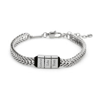Bracelet personnalisé à maille chevron, plaque à graver, 3x plaques, modèle Spino - La Boutique du Bracelet