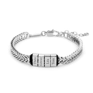 Bracelet personnalisé à maille chevron, plaque à graver, 4x plaques, modèle Spino - La Boutique du Bracelet
