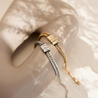 Bracelet personnalisé à maille chevron, plaque à graver, 5x plaques, modèle Spino - La Boutique du Bracelet