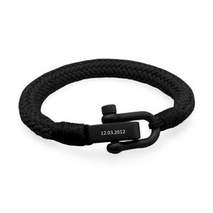 Bracelet personnalisé à mousqueton noir, pour homme, modèle Ilyes - La Boutique du Bracelet