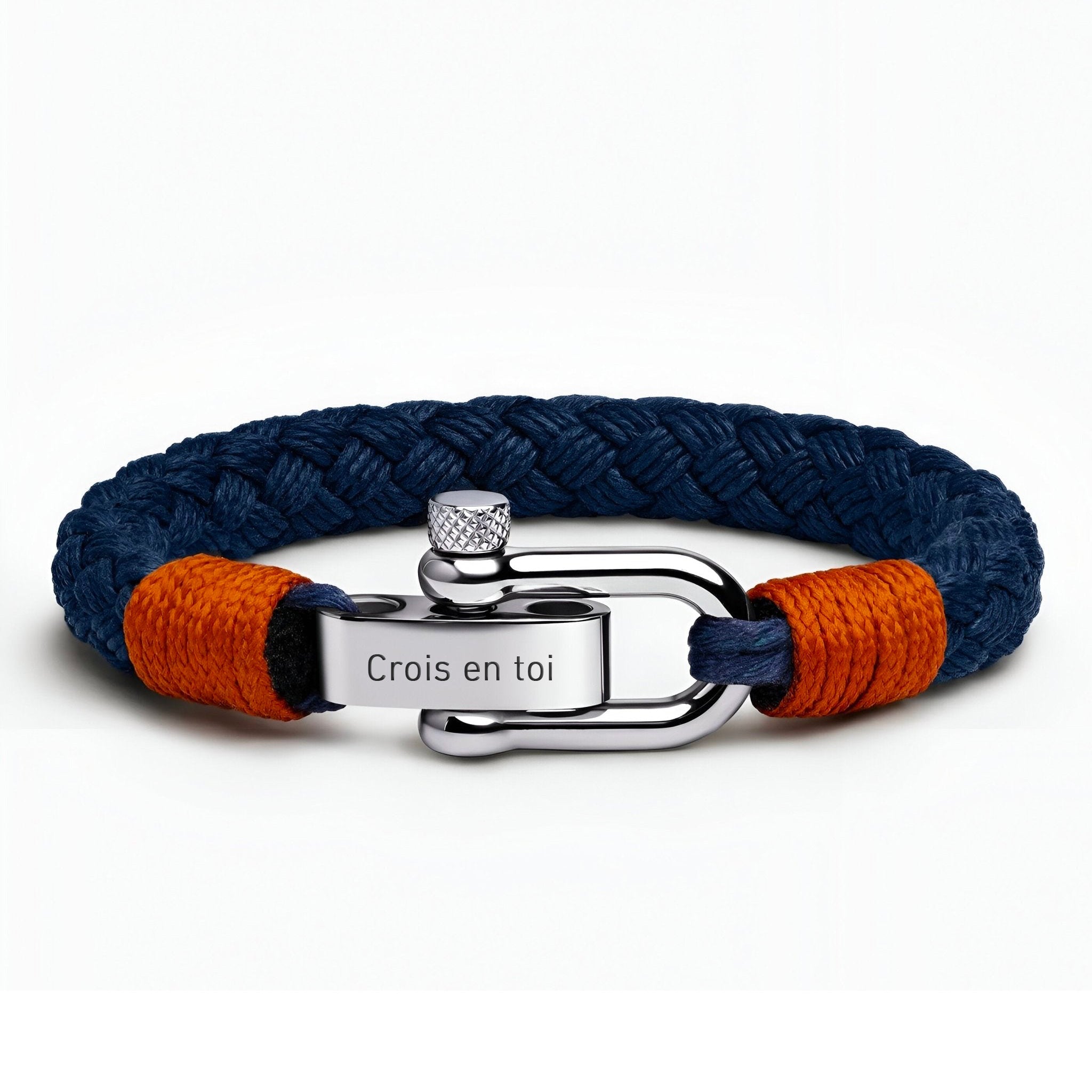 Bracelet personnalisé à mousqueton, pour homme, modèle Lucas - La Boutique du Bracelet