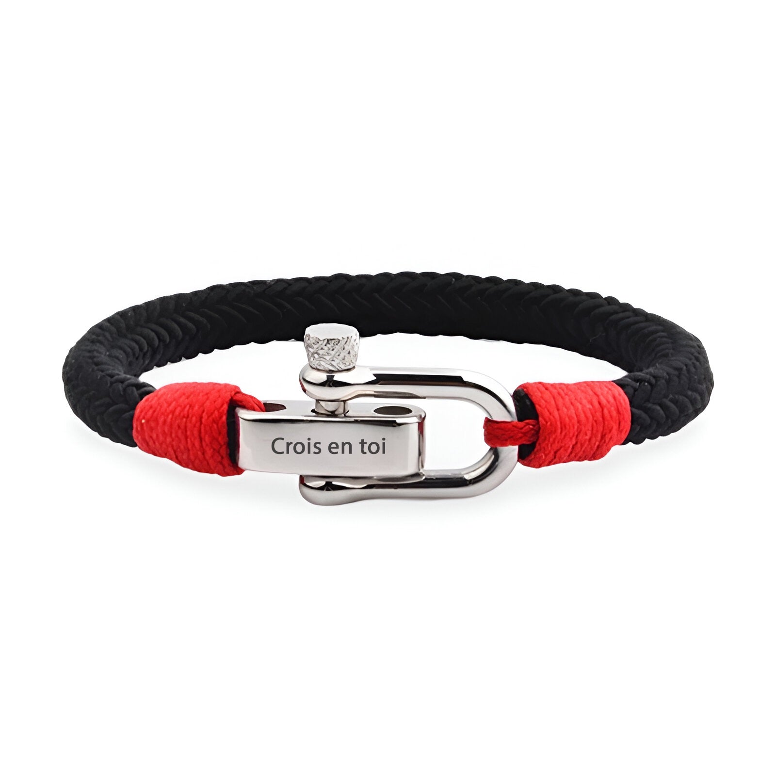 Bracelet personnalisé à mousqueton, pour homme, modèle Tony - La Boutique du Bracelet