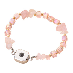 Personligt armbånd med projiceret foto, ægte natursten, unikt følelsesladet smykke, model Dumbi