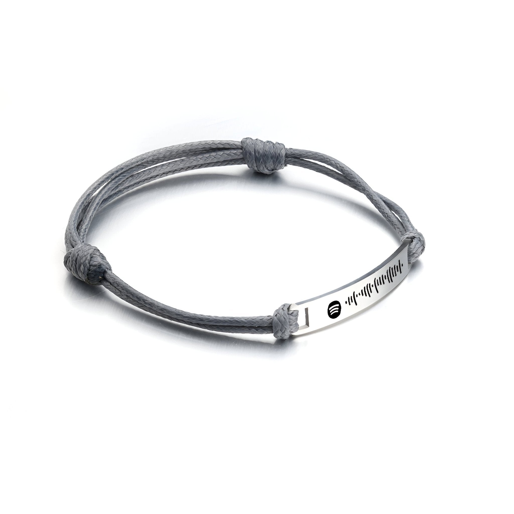 Bracelet personnalisé code Spotify, corde et acier inoxydable, modèle Doru - La Boutique du Bracelet