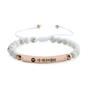 Bracelet personnalisé code Spotify, en pierres naturelles, modèle Térique - La Boutique du Bracelet