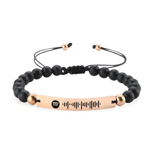 Bracelet personnalisé code Spotify, en pierres naturelles, modèle Térique - La Boutique du Bracelet