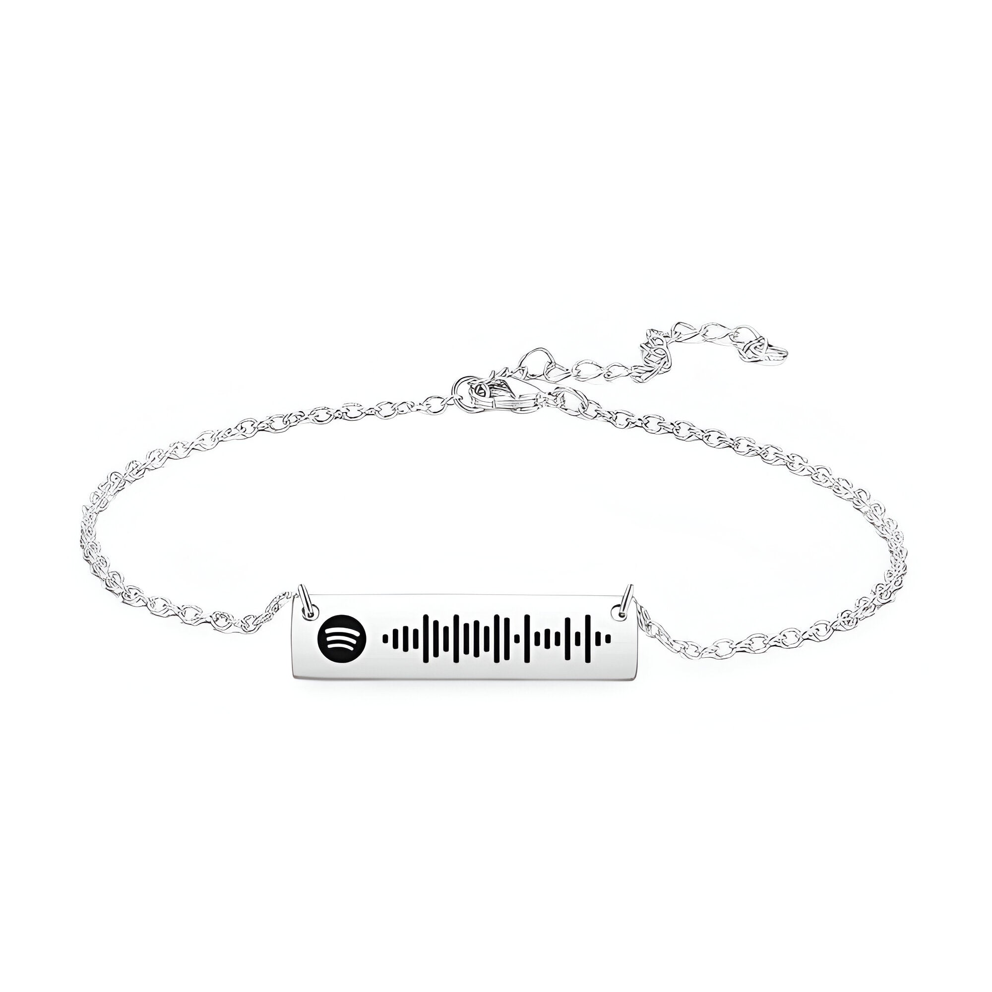 Bracelet personnalisé code Spotify, gourmette ajustable, modèle Almy - La Boutique du Bracelet