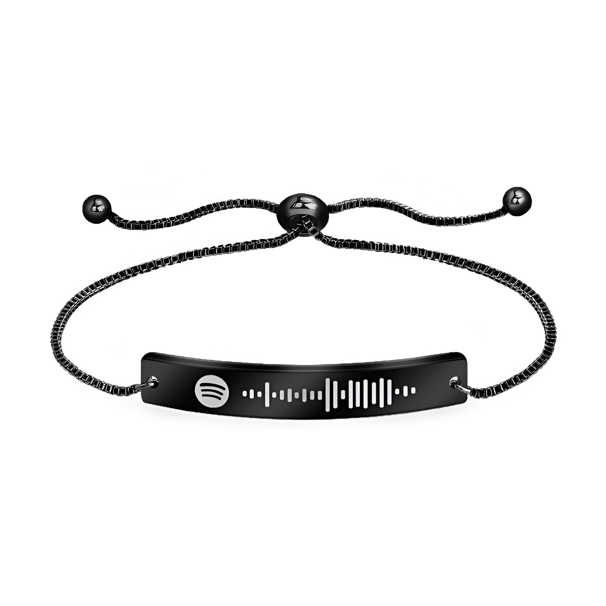 Bracelet personnalisé code Spotify, gourmette ajustable, modèle Spani - La Boutique du Bracelet