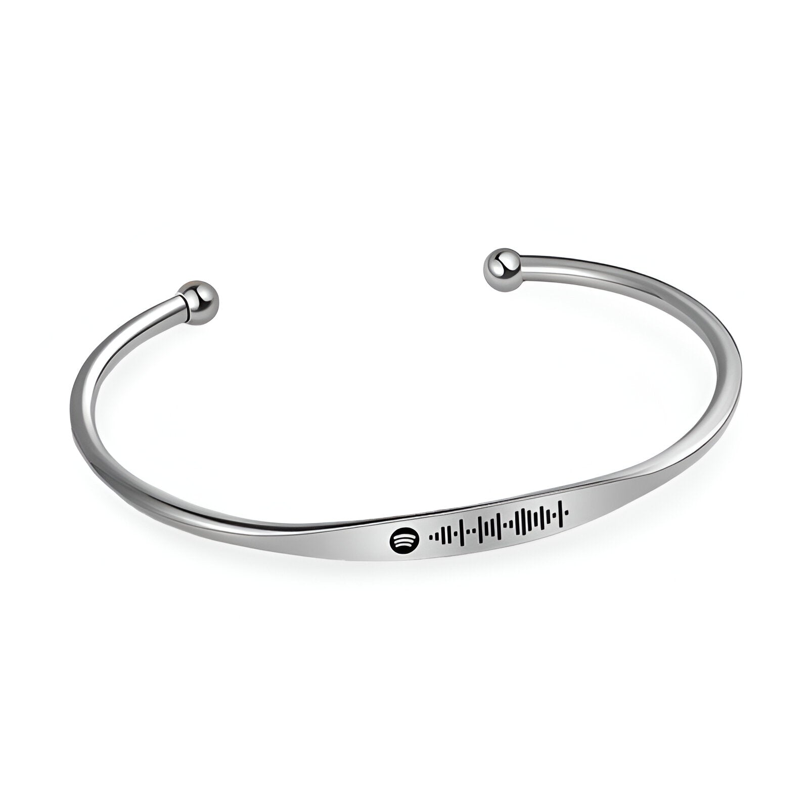 Bracelet personnalisé code Spotify, jonc en acier inoxydable, modèle Tylia - La Boutique du Bracelet