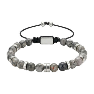 Personalized bracelet made of natural stones 6 mm, beaded bracelet with adjustable cord, raw and elegant look, Kalère model