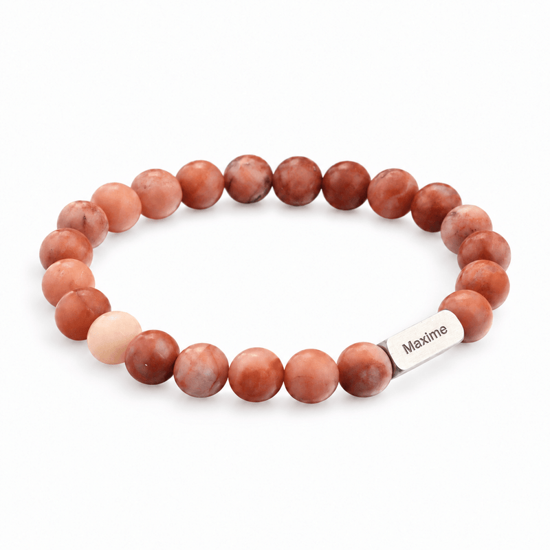 Packshot studio bracelet Zohar Aventurine, vue de face sur fond blanc. — gravure source restaurée 8 octobre 2026
