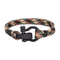 Bracelet style camo en nylon avec mousqueton en acier noir, modèle Hermosa.