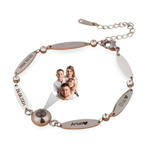 Bracelet photo personnalisé, à graver, en acier inoxdyable, modèle Tifaine - La Boutique du Bracelet
