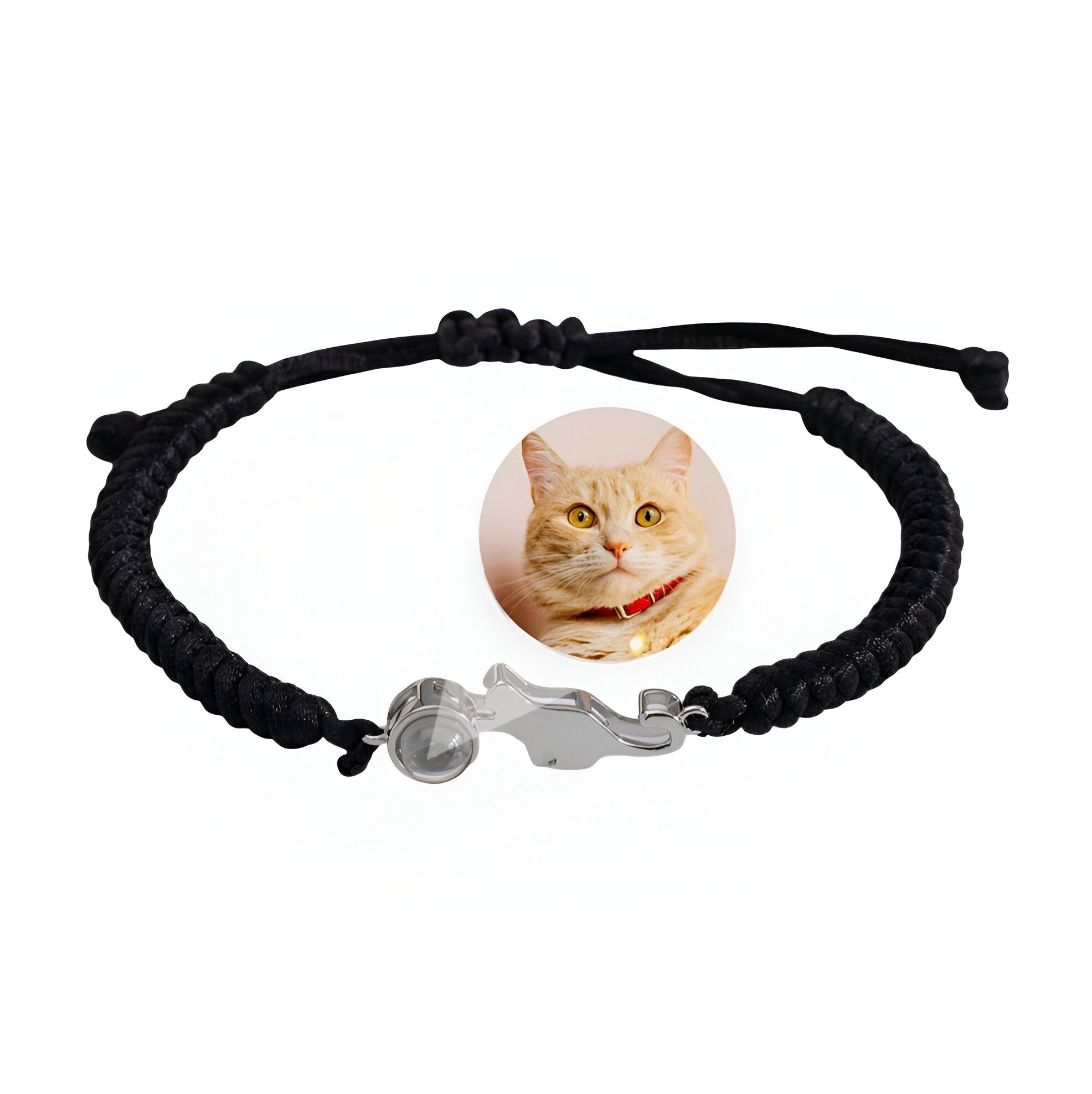 Bracelet photo personnalisé cordon, chat jouant, modèle Quim - La Boutique du Bracelet