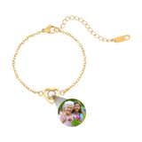 Bracelet photo personnalisé en acier inoxydable, cœur, modèle Dayana - La Boutique du Bracelet