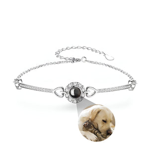 Bracelet photo personnalisé en cuivre, orné d'oxyde de zirconium, modèle Zenaida - La Boutique du Bracelet