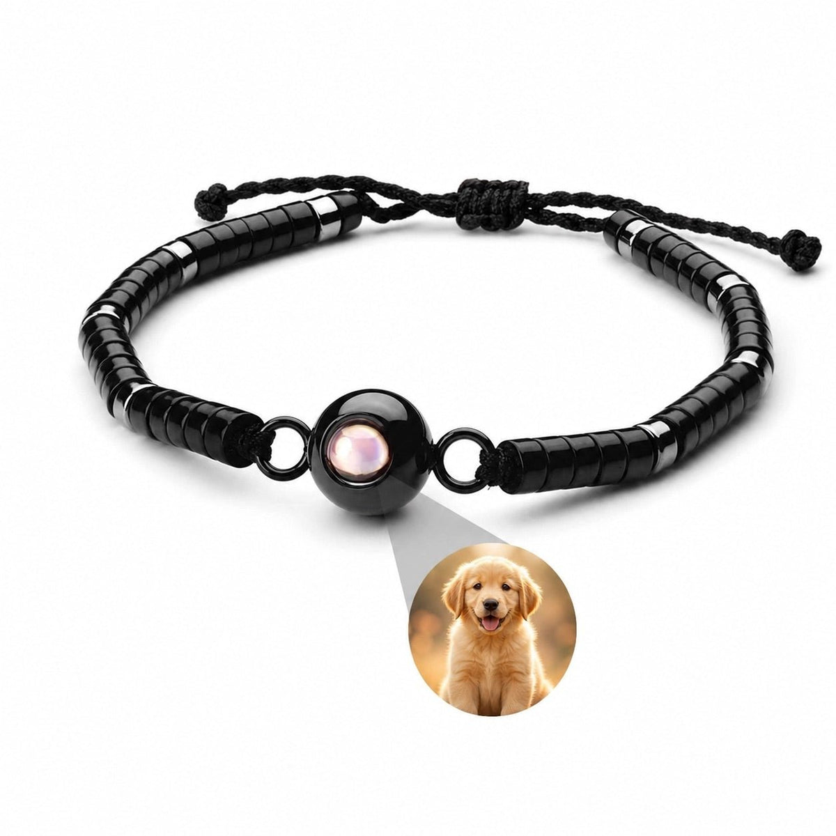 Bracelet photo personnalisé, en pierres heishi naturelles, cadeau émotion, modèle Aïsha