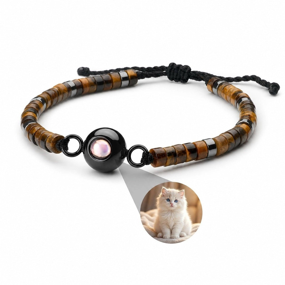 Bracelet photo personnalisé, en pierres heishi naturelles, cadeau émotion, modèle Aïsha
