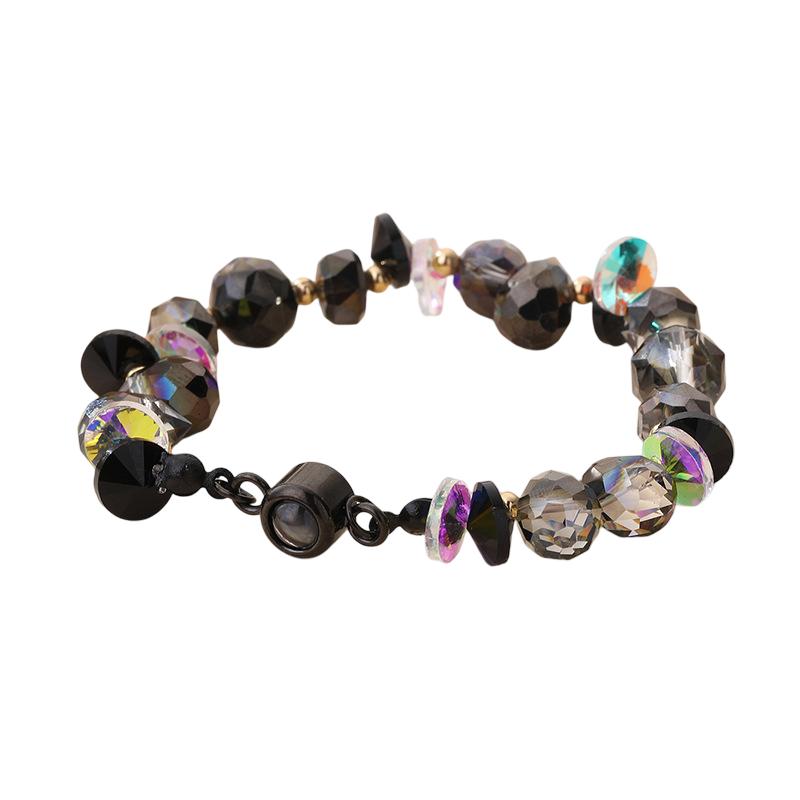 Bracelet personnalisé à projection photo, perles de cristal facettées irisées, modèle Kazal