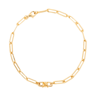 Bracelet fin en titane doré avec maillons rectangulaires et fermoir mousqueton.