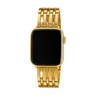Bracelet Apple Watch chic en métal doré à maille double pour 38-42 mm.