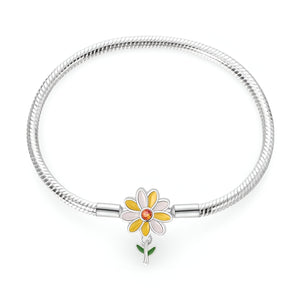 Bracelet pour charm, personnalisable, chrysanthème, pour femme, modèle Serafina - La Boutique du Bracelet
