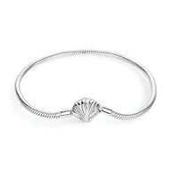 Bracelet en argent avec pendentif coquillage minimaliste, style serpent, modèle Melania.