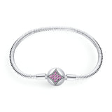Bracelet pour charm, personnalisable, étoile rose, pour femme, modèle Liora - La Boutique du Bracelet